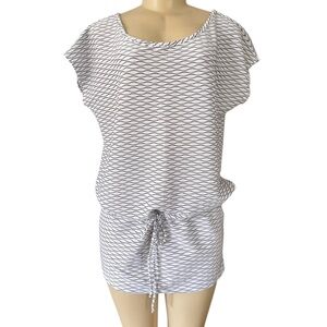 Jordan Taylor USA White Jacquard‎ Swim Dress Coverup Beach Pool Swimwear